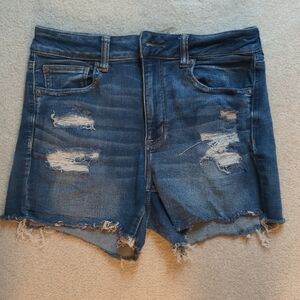 American Eagle Outfitters Distressed Denim Shorts - Blue Wash